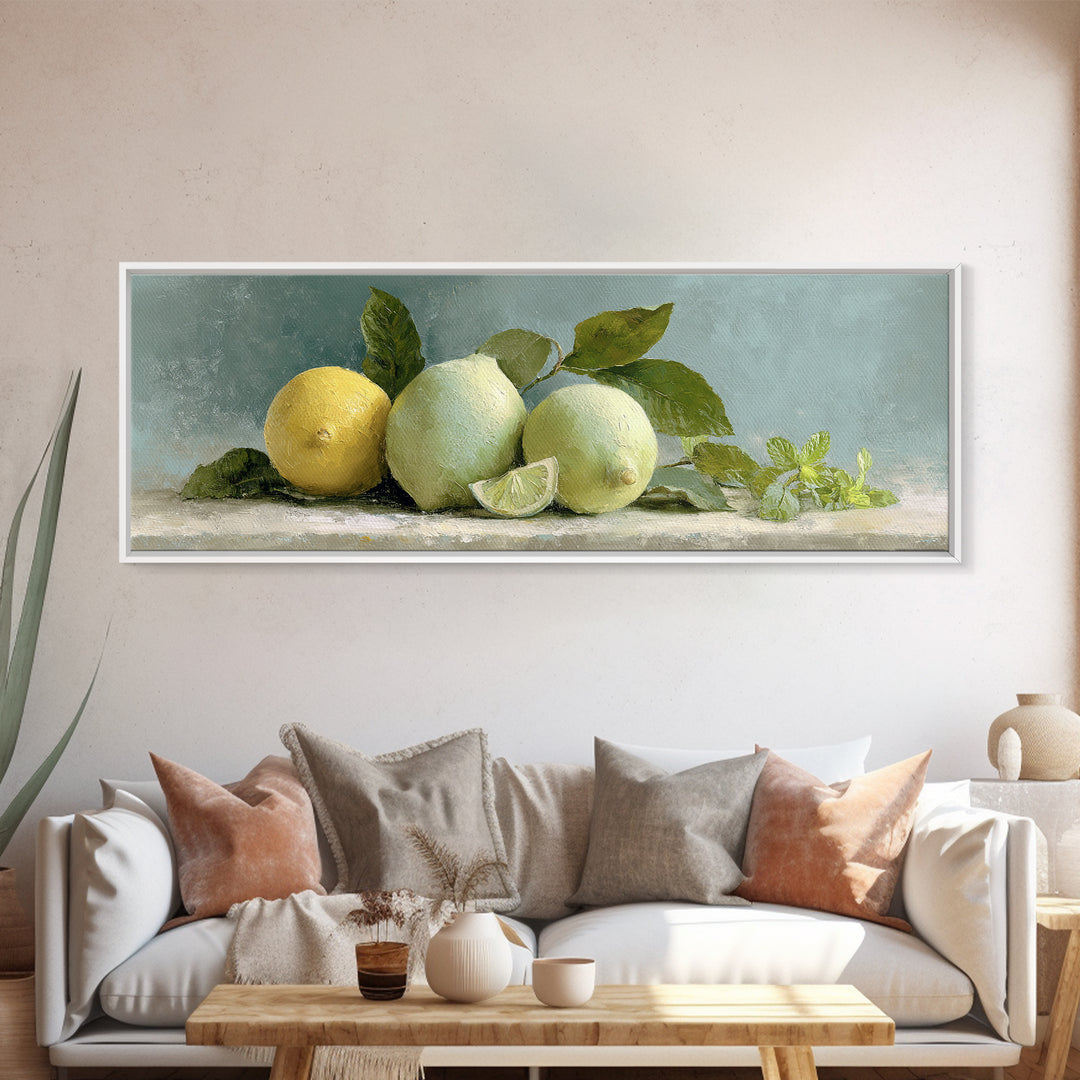 Fresh Citrus and Mint Still Life Canvas Print, Dental Office Art, Poster, Office Decor, Calm, Dental Art, Digital Artwork, DOA-3x1-71