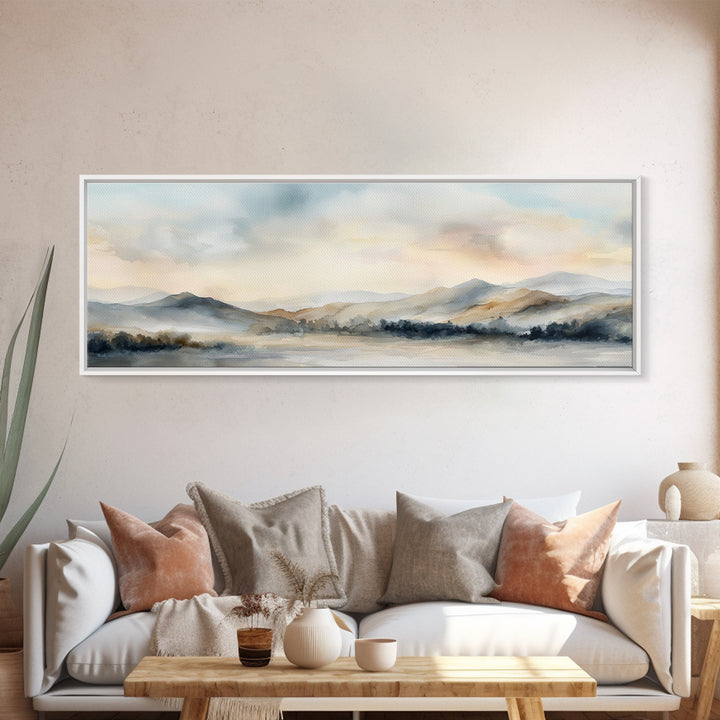 Soft Gradient Sunrise Framed Canvas Print, Dental Office Art, Contemporary Art, Office Decor, Fine Art, Calm, Dental Wall Art, DOA-3x1-84
