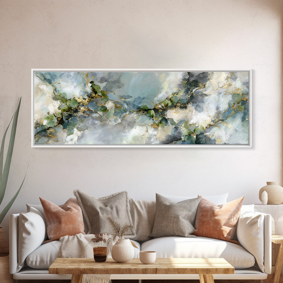 Clean Marble Texture Canvas Print, Dental Office Art, Office Decor, Oil Painting, Calm, Unique Wall Art, Minimalist Wall Art, DOA-3x1-88