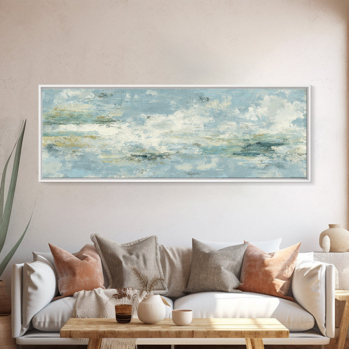 Calming Abstract Ocean Waves Framed Canvas Print, Dental Office Art, Dental Hygiene, Office Decor, Calm, Medical Office Art, DOA-3x1-89