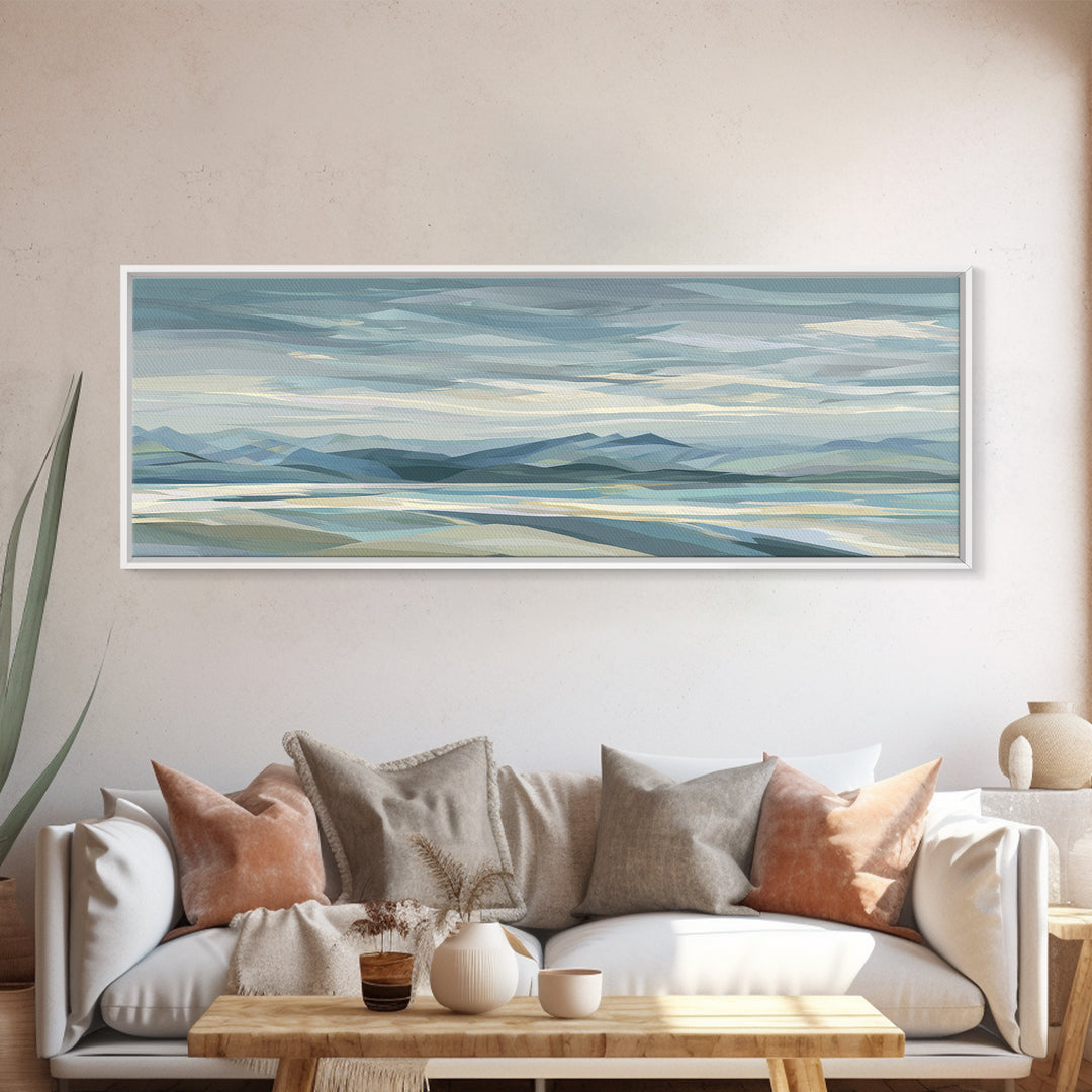 Clean Geometric Art Canvas Print, Dental Office Art, Medical Art, Office Decor, Abstract Art, Calm, Medical Office Art, DOA-3x1-96