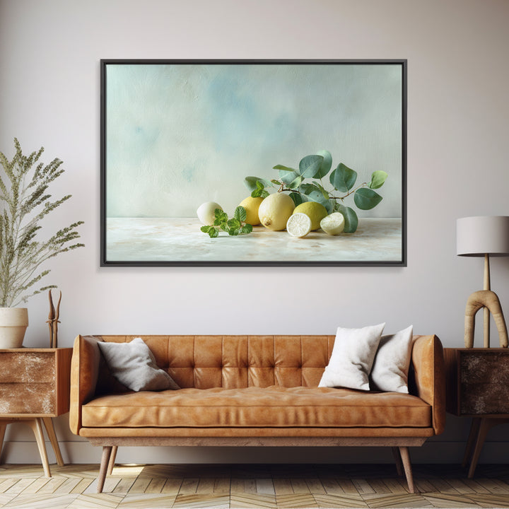 Fresh Citrus and Mint Still Life Canvas Print, Dental Office Art, Minimalist Decor, Office Decor, Calm, Motivational Poster, DOA-3x2-11