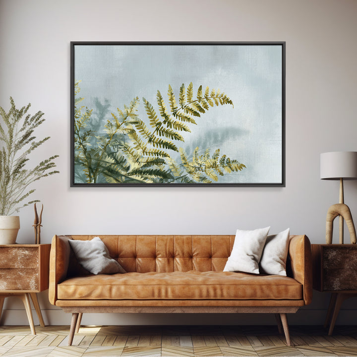 Botanical Fern Study Framed Canvas Print, Dental Office Art, Room Decor, Office Decor, Oil Painting, Calm, Minimalist Wall Art, DOA-3x2-23