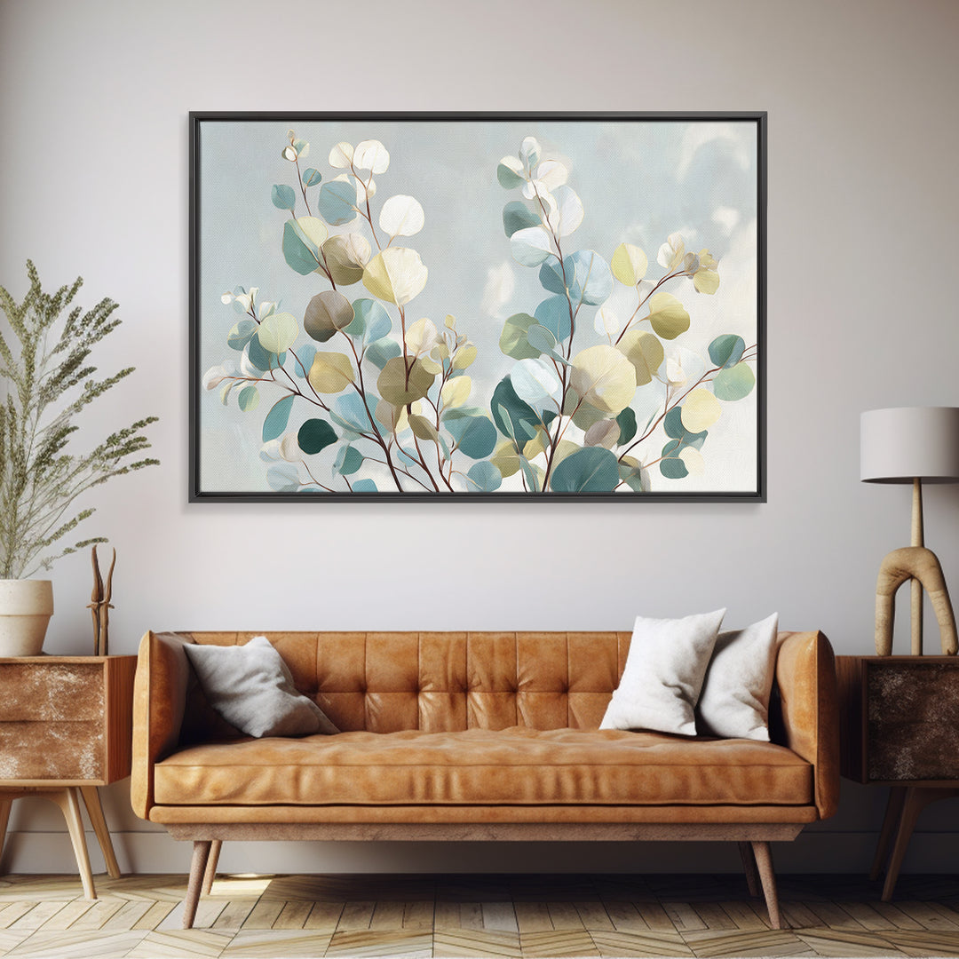 Soft Botanical Eucalyptus Print for Clean Atmosphere Canvas Print, Dental Office Art, Printable Wall Art, Office Decor, Calm, DOA-3x2-31
