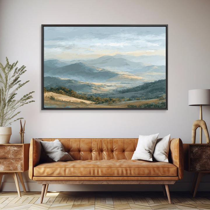 Gentle Mountain Landscape Canvas Print, Dental Office Art, Minimalist Decor, Office Decor, Oil Painting, Calm, DOA-3x2-32