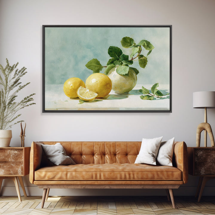 Fresh Citrus and Mint Still Life Framed Canvas Print, Dental Office Art, Office Decor, Calm, Medical Art, Medical Office Decor, DOA-3x2-35