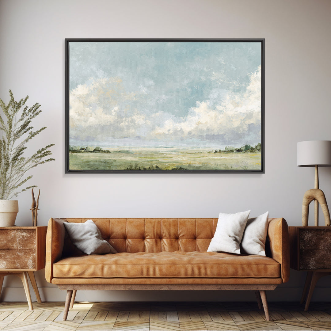 Peaceful Clouds over Open Meadow Canvas Print, Dental Office Art, Office Wall Art, Office Decor, Fine Art, Calm, Medical Decor, DOA-3x2-37