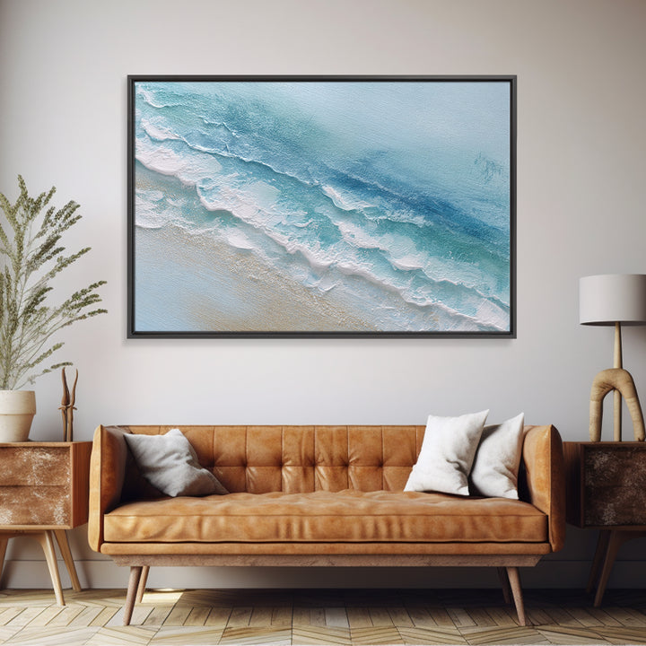 Calming Abstract Ocean Waves Framed Canvas Print, Dental Office Art, Office Decor, Oil Painting, Calm, Medical Art, DOA-3x2-5