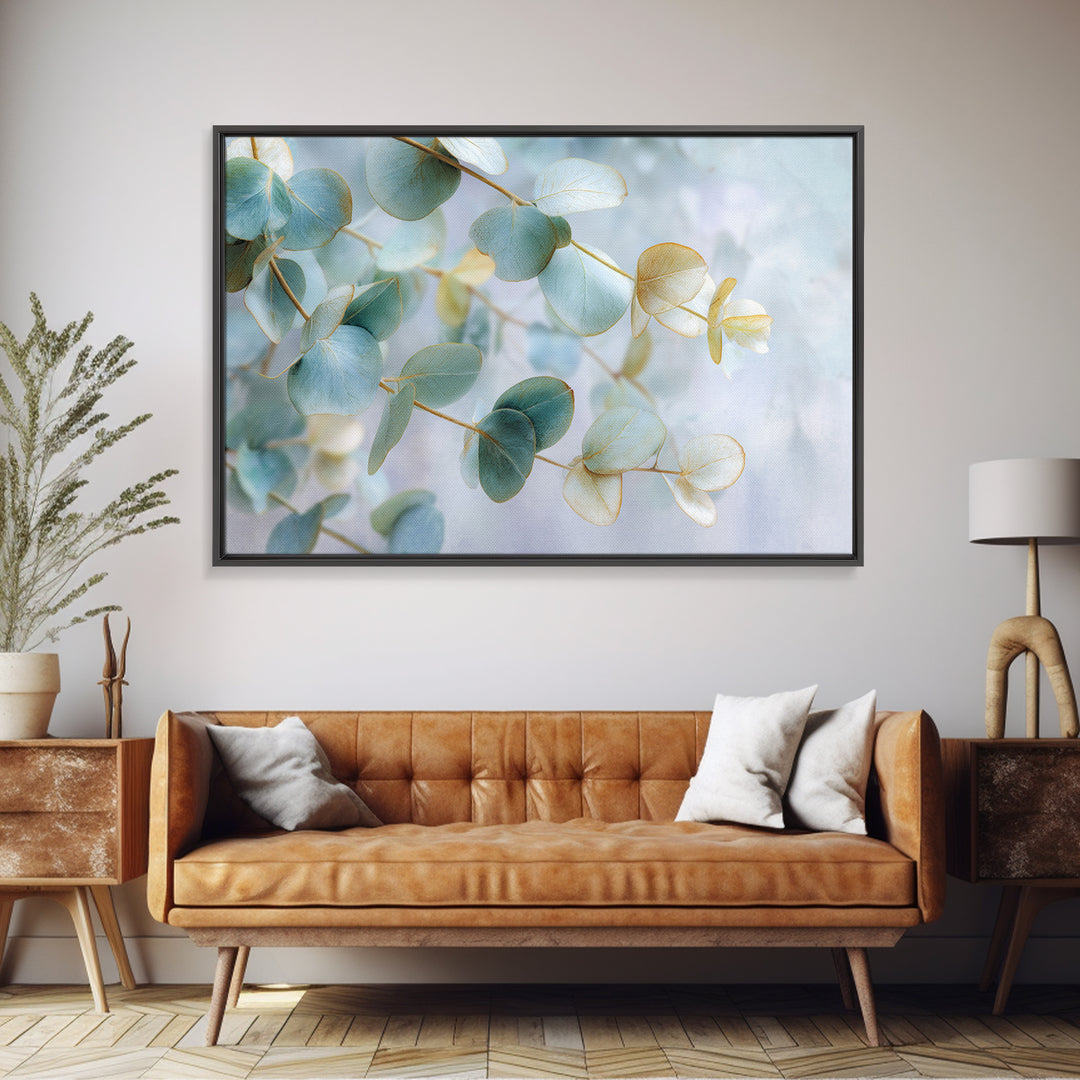 Soft Botanical Eucalyptus Print for Clean Atmosphere Canvas Print, Dental Office Art, Dental Gift, Office Decor, Calm, DOA-3x2-55