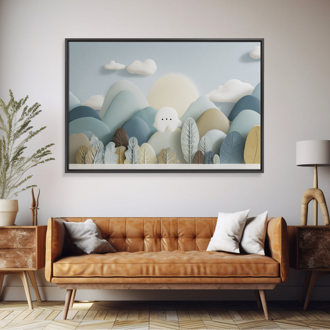 Playful Tooth Shaped Character Canvas Print, Dental Office Art, Office Wall Art, Office Decor, Abstract Art, Calm, DOA-3x2-58