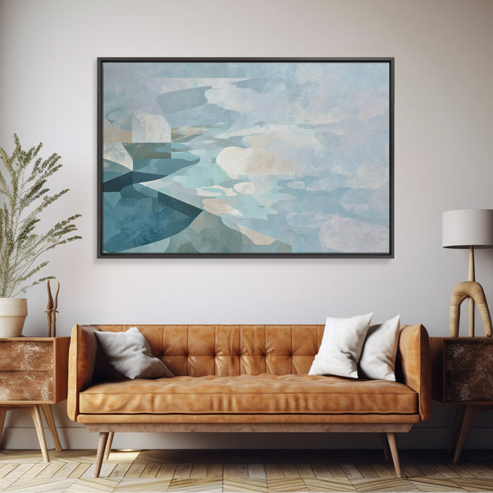Clean Geometric Art Framed Canvas Print, Dental Office Art, Motivational Poster, Office Decor, Abstract Art, Calm, DOA-3x2-60