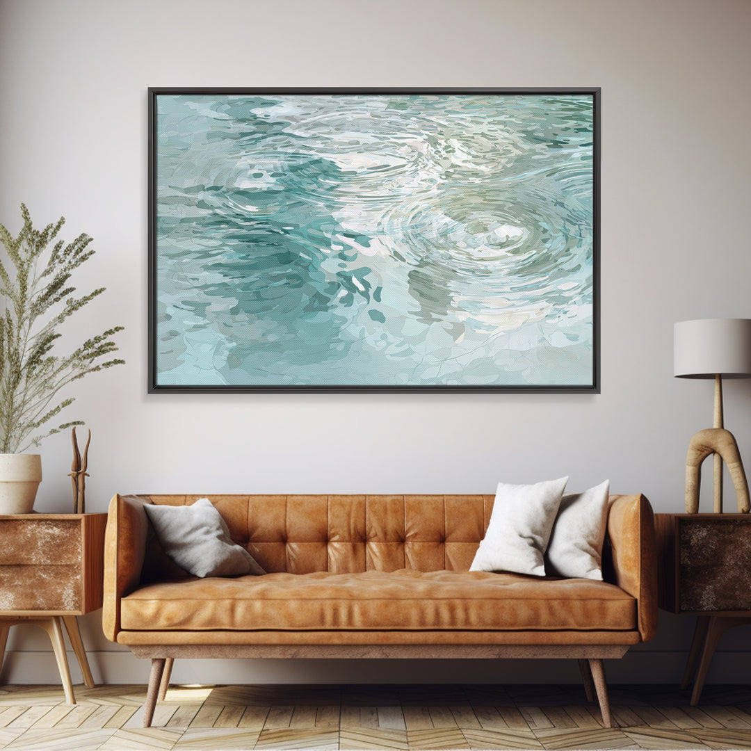 Abstract Water Ripple Pattern Framed Canvas Print, Dental Office Art, Unique Wall Art, Office Decor, Abstract Art, Calm, DOA-3x2-65