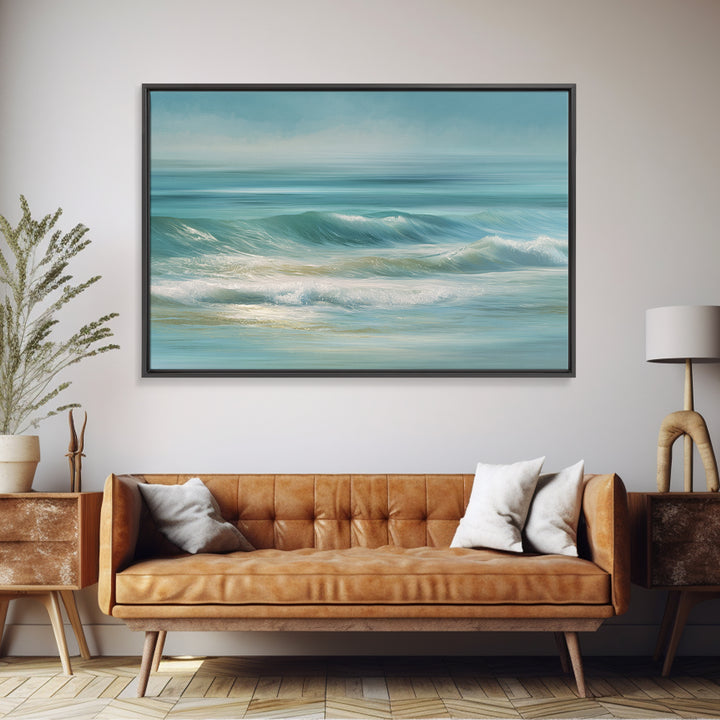 Calming Abstract Ocean Waves Framed Canvas Print, Dental Office Art, Dental Hygiene, Office Decor, Calm, Medical Office Art, DOA-3x2-77