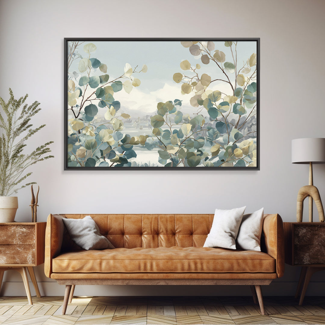 Soft Botanical Eucalyptus Print for Clean Atmosphere Canvas Print, Dental Office Art, Printable Wall Art, Office Decor, Calm, DOA-3x2-79