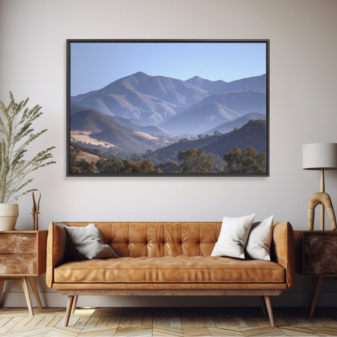 Gentle Mountain Landscape Framed Canvas Print, Dental Office Art, Dental Hygiene, Office Decor, Watercolor Art, Calm, DOA-3x2-80