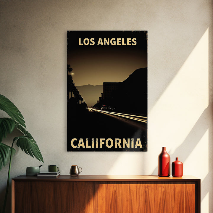 California Travel Poster, Canvas Print, Black And White Travel Art, California Poster Print, Travel Art Print, Retro Travel Print