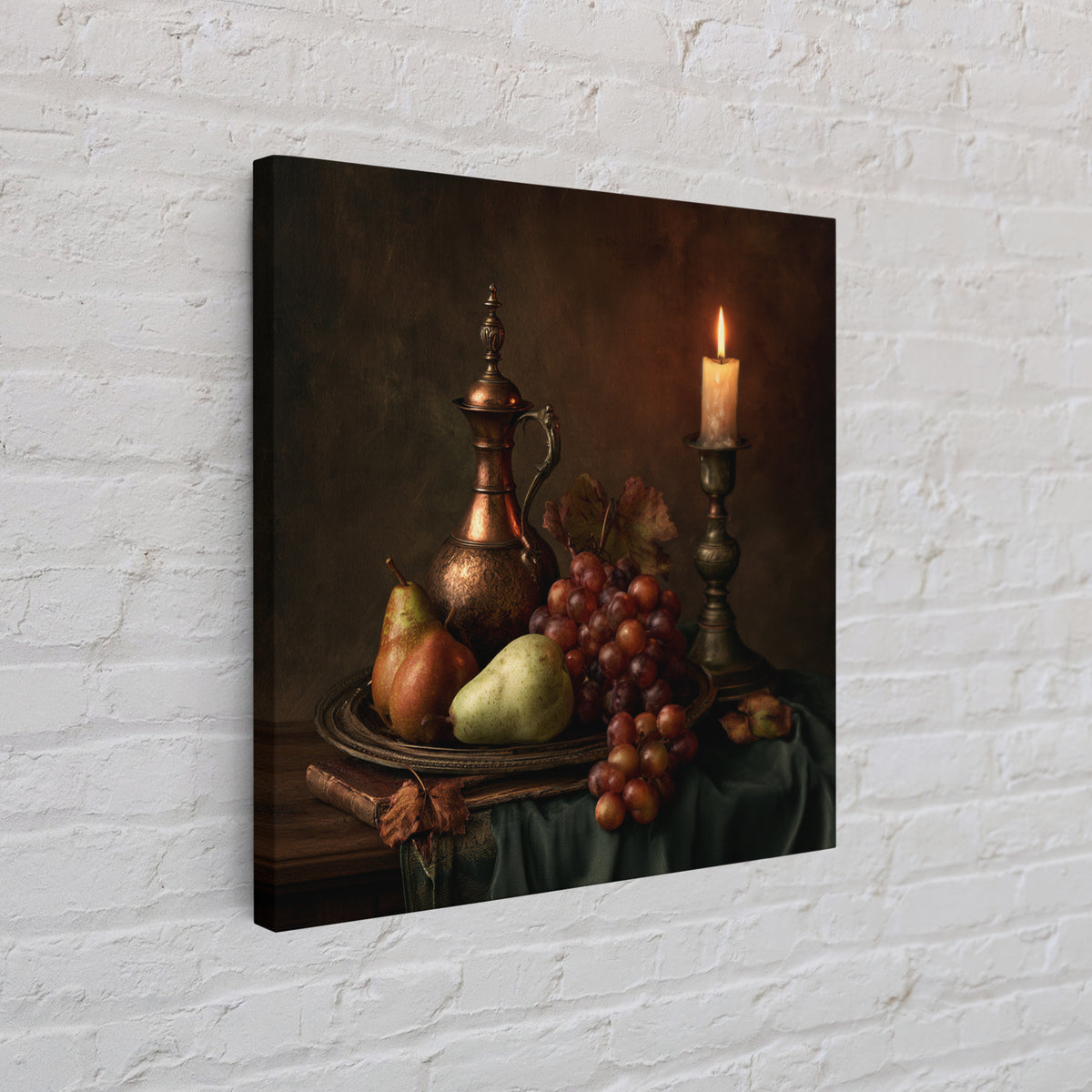 Classical Fruit Still Life Framed Canvas Print, Dining Room Art, 3 Piece Wall Art, Dining Room Decor, Fine Art, Dining, DRA-1x1-1