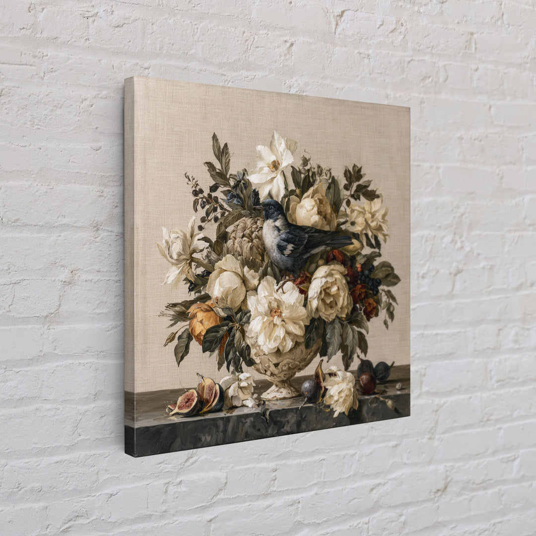 Classic Dutch Feast Arrangement Canvas Print, Dining Room Art, Digital Print, Dining Room Decor, Watercolor Art, Dining, DRA-1x1-19
