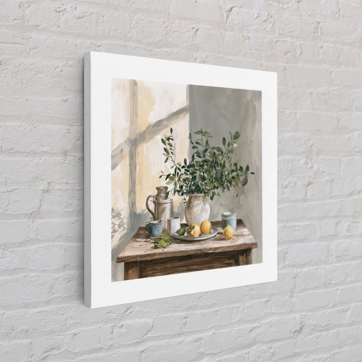 Sunlit Farmhouse Table Objects Without Room View Canvas Print, Dining Room Art, Coastal Wall Art, Dining Room Decor, Dining, DRA-1x1-41