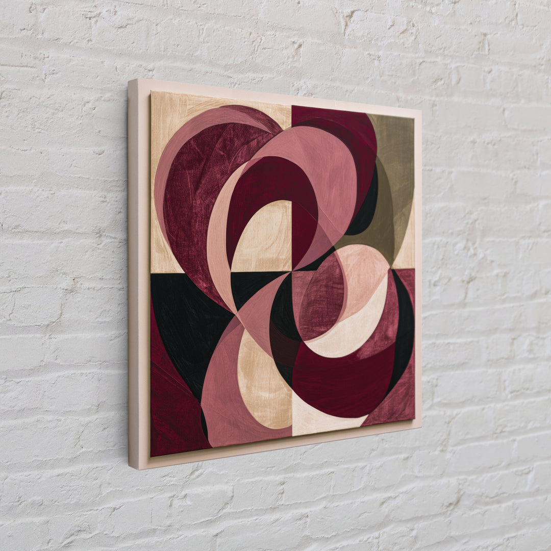 Abstract Red Wine Swirl Framed Canvas Print, Dining Room Art, Modern Wall Art, Dining Room Decor, Dining, Gallery Decor, DRA-1x1-42
