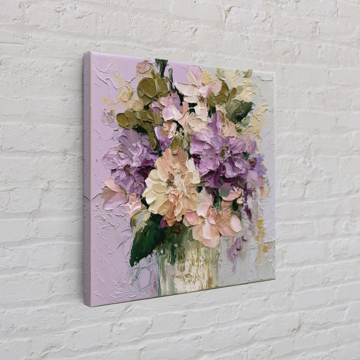 Large Expressive Flower Vase Framed Canvas Print, Dining Room Art, Home Decor, Dining Room Decor, Oil Painting, Dining, DRA-1x1-48