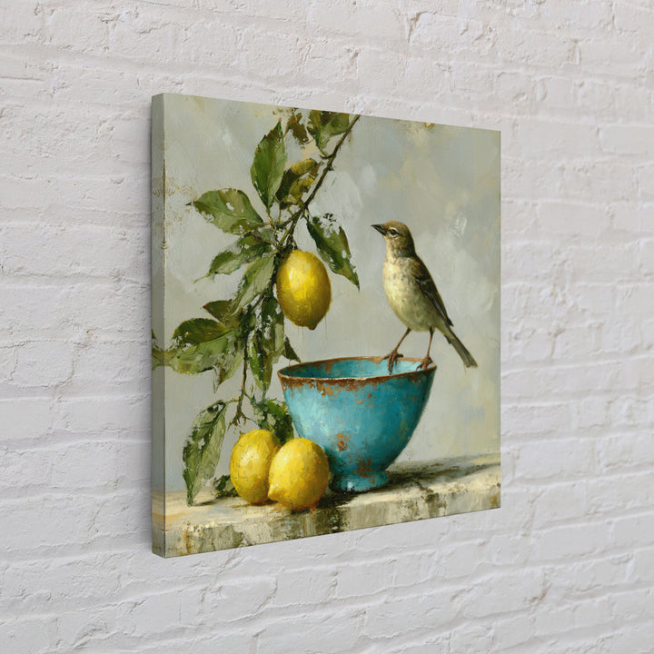 Italian Lemon Branch Framed Canvas Print, Dining Room Art, Trendy Wall Art, Dining Room Decor, Fine Art, Dining, DRA-1x1-53