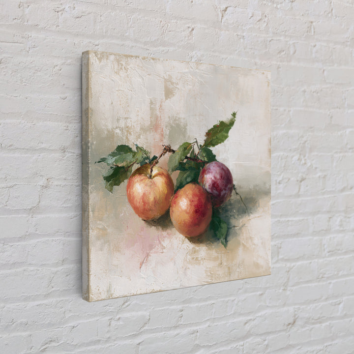 Peach and Plum Still Life Framed Canvas Print, Dining Room Art, Set of 3 Prints, Dining Room Decor, Fine Art, Dining, DRA-1x1-68