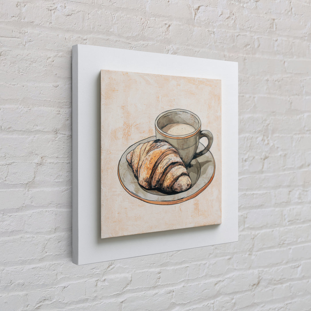 French Bistro Food Illustration Without Text Canvas Print, Dining Room Art, Trendy Wall Art, Dining Room Decor, Oil Painting, DRA-1x1-82
