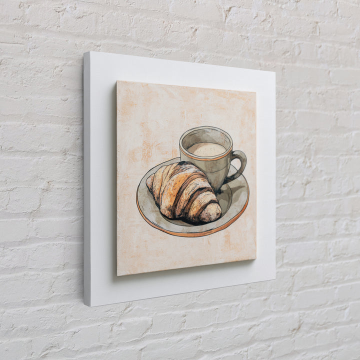 French Bistro Food Illustration Without Text Canvas Print, Dining Room Art, Trendy Wall Art, Dining Room Decor, Oil Painting, DRA-1x1-82