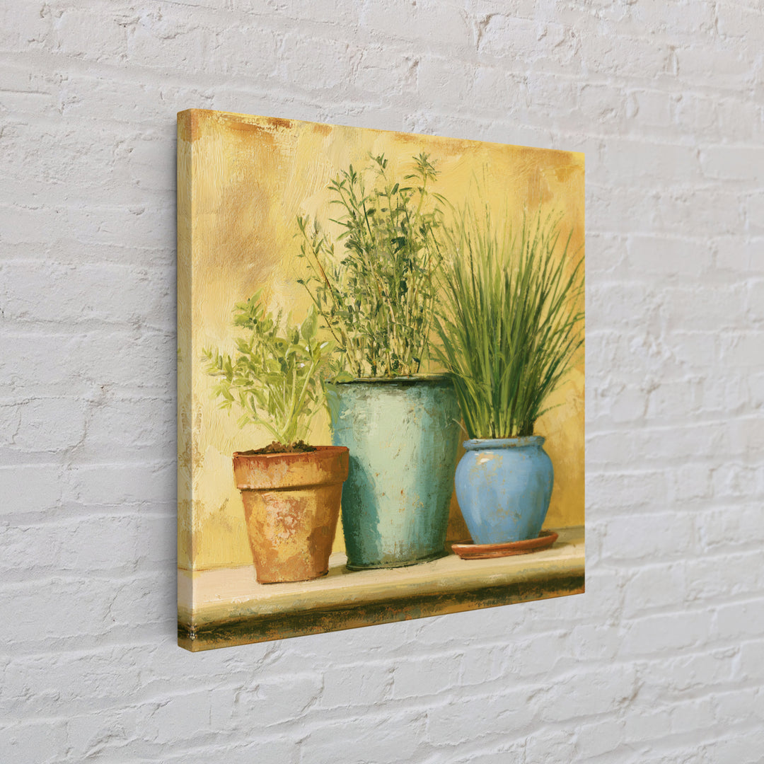Modern Kitchen Herbs Canvas Print, Dining Room Art, Kitchen Wall Decor, Dining Room Decor, Fine Art, Dining, Statement Artwork, DRA-1x1-9