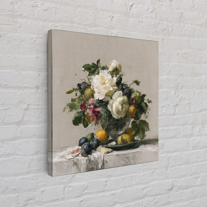 Classic Dutch Feast Arrangement Canvas Print, Dining Room Art, Fine Art Print, Dining Room Decor, Fine Art, Dining, Fall Decor, DRA-1x1-91