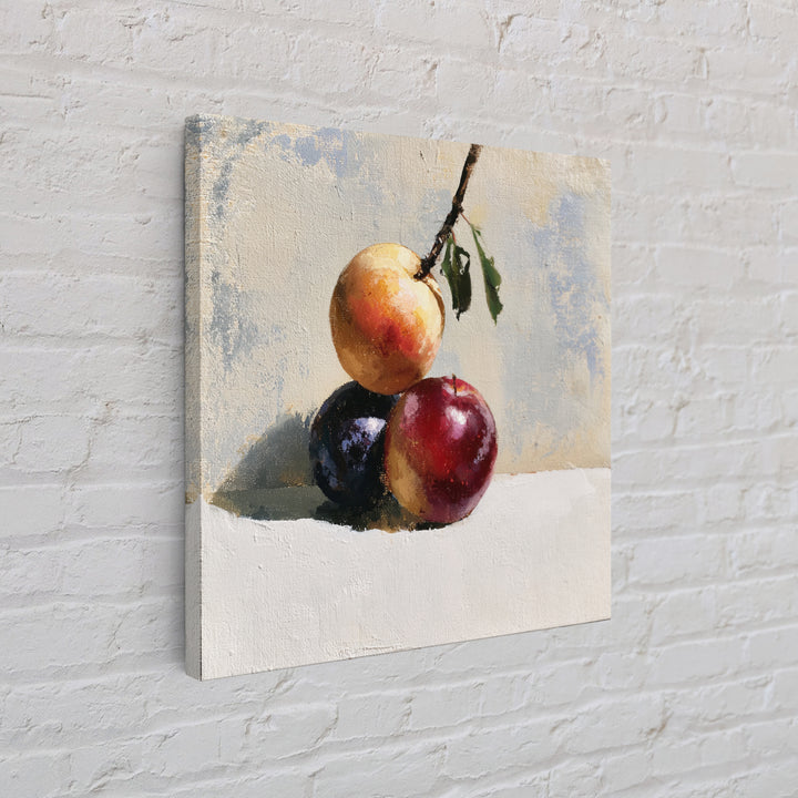 Peach and Plum Still Life Canvas Print, Dining Room Art, Trendy Wall Art, Dining Room Decor, Fine Art, Dining, DRA-1x1-92