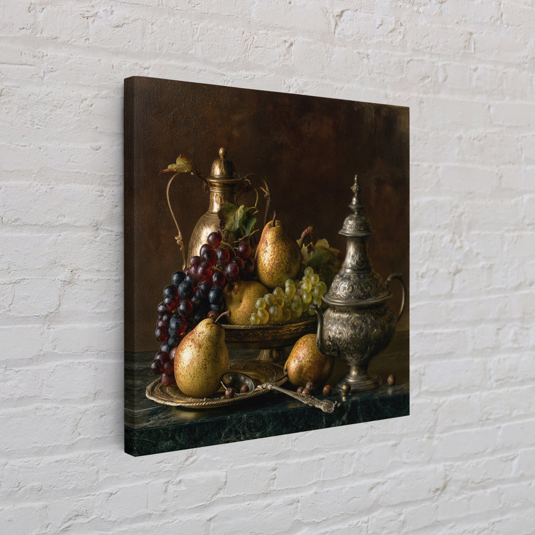 Classical Fruit Still Life Canvas Print, Dining Room Art, Luxury Decor, Dining Room Decor, Oil Painting, Dining, DRA-1x1-97