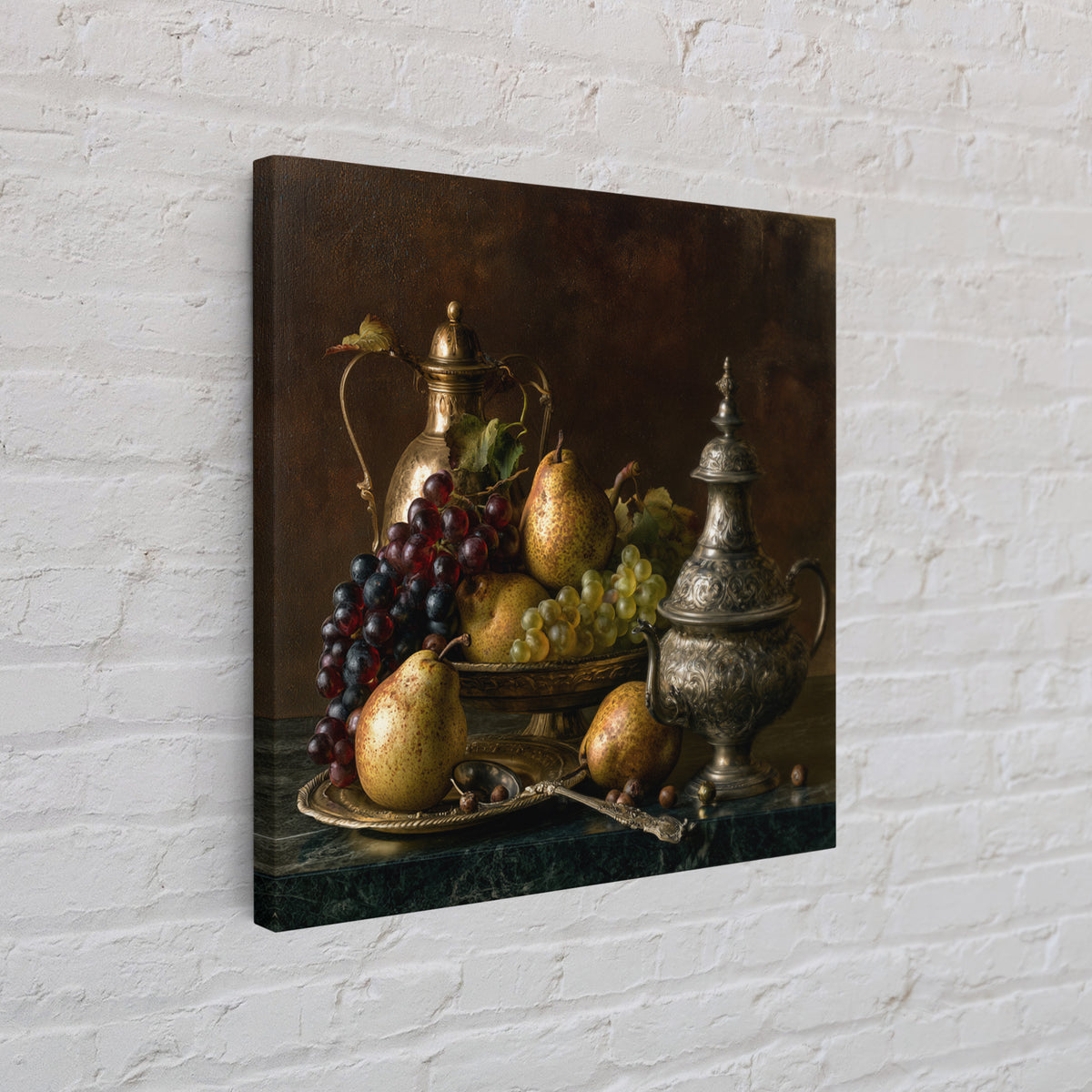 Classical Fruit Still Life Canvas Print, Dining Room Art, Luxury Decor, Dining Room Decor, Oil Painting, Dining, DRA-1x1-97
