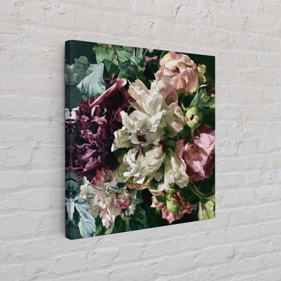 Large Floral Centerpiece Canvas Print, Dining Room Art, Wall Decor, Dining Room Decor, Fine Art, Dining, Contemporary Art, DRA-1x1-98