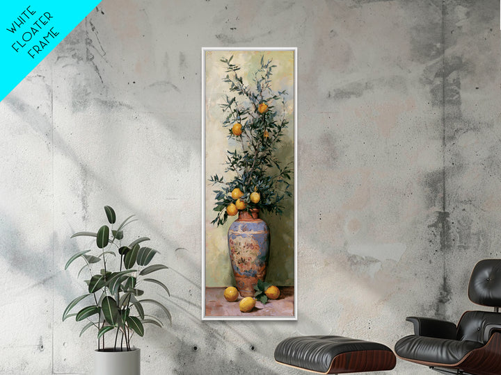 Mediterranean Olive Branch and Citrus Arrangement Canvas Print, Dining Room Art, Gallery Decor, Dining Room Decor, Dining, DRA-1x3-24