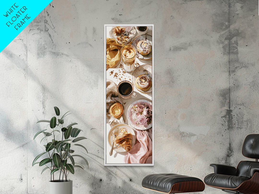 Coffee and Pastry Scene for Breakfast Nook Canvas Print, Dining Room Art, Modern Wall Art, Dining Room Decor, Fine Art, Dining, DRA-1x3-26