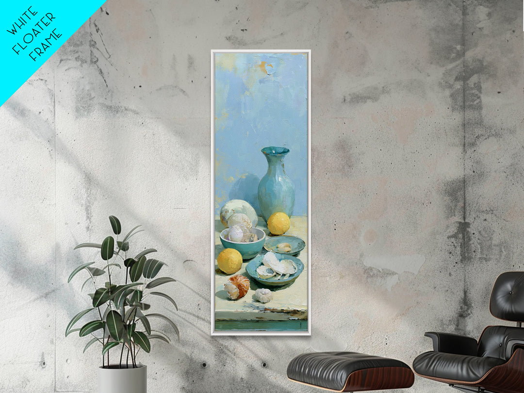 Shellfish and Lemon Still Life Canvas Print, Dining Room Art, Wall Decor, Dining Room Decor, Fine Art, Dining, Contemporary Art, DRA-1x3-28