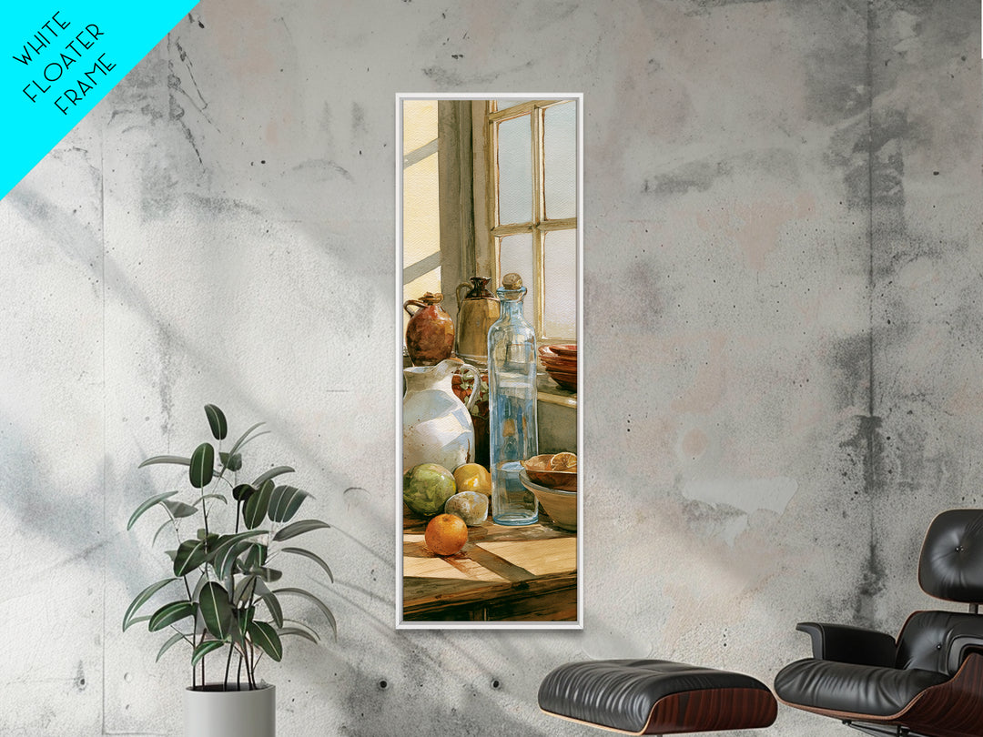 Sunlit Farmhouse Table Objects Without Room View Canvas Print, Dining Room Art, Coastal Decor, Dining Room Decor, Dining, DRA-1x3-29