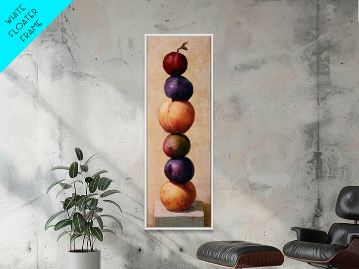 Peach and Plum Still Life Canvas Print, Dining Room Art, Neutral Decor, Dining Room Decor, Fine Art, Dining, Wall Art, DRA-1x3-32