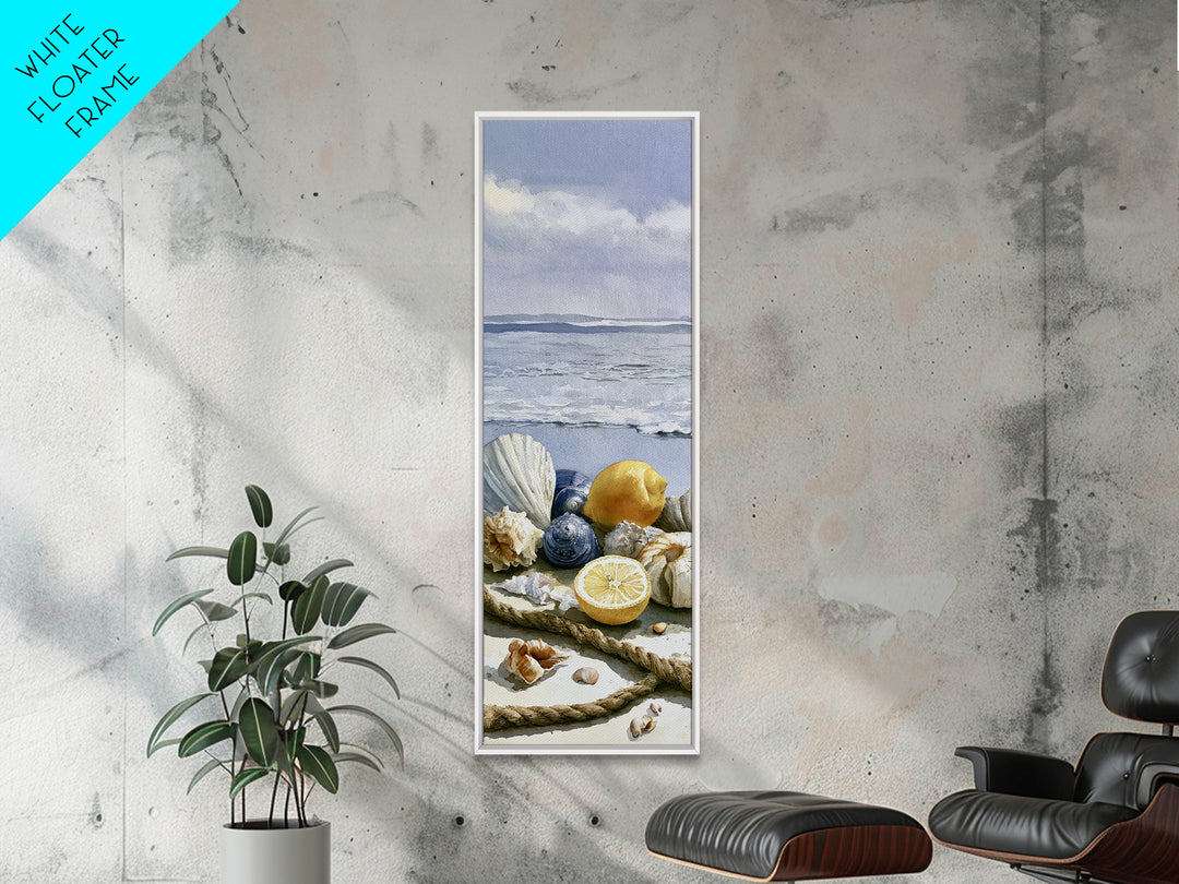 Shellfish and Lemon Still Life Framed Canvas Print, Dining Room Art, Coastal Decor, Dining Room Decor, Fine Art, Dining, DRA-1x3-4
