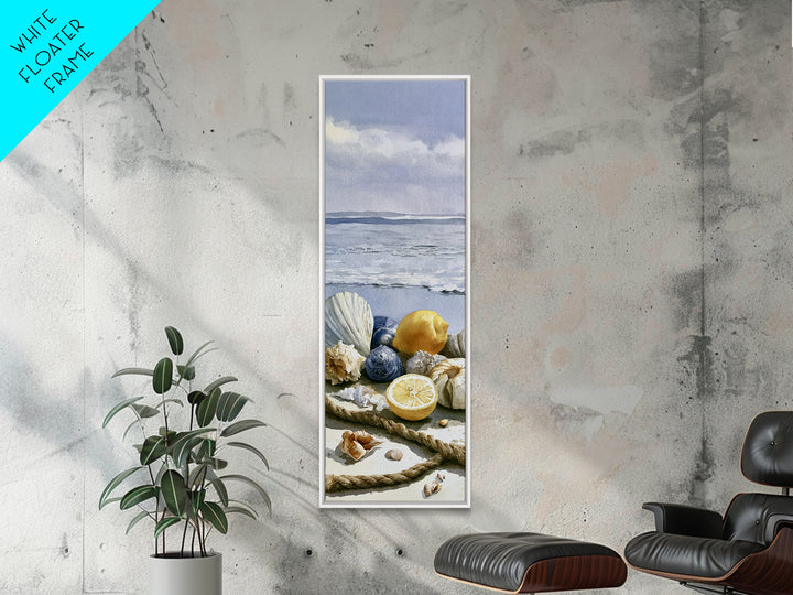 Shellfish and Lemon Still Life Framed Canvas Print, Dining Room Art, Coastal Decor, Dining Room Decor, Fine Art, Dining, DRA-1x3-4