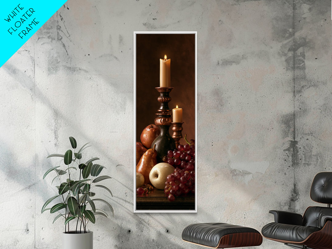 Classical Fruit Still Life Framed Canvas Print, Dining Room Art, Modern Decor, Dining Room Decor, Fine Art, Dining, Home Decor, DRA-1x3-61