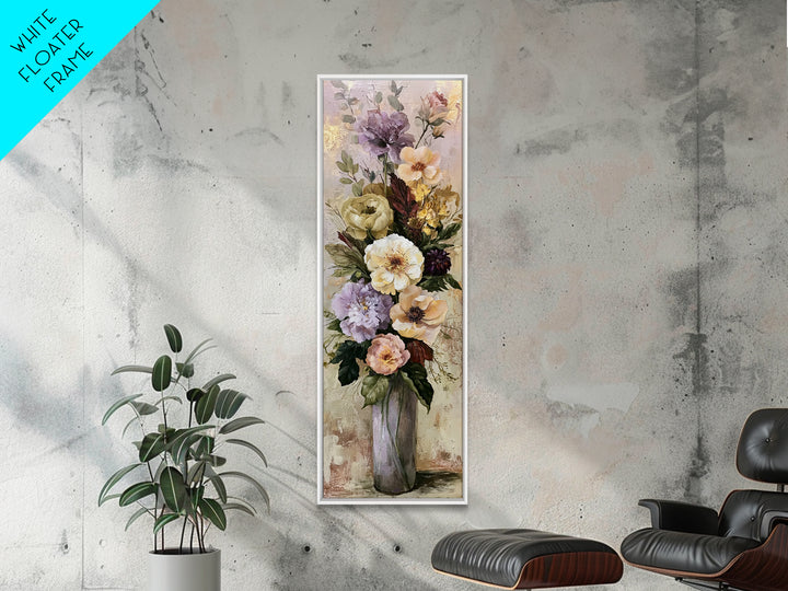 Large Floral Centerpiece Framed Canvas Print, Dining Room Art, Kitchen Prints, Dining Room Decor, Oil Painting, Dining, DRA-1x3-62