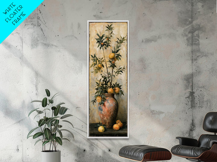 Mediterranean Olive Branch and Citrus Arrangement Canvas Print, Dining Room Art, Print, Dining Room Decor, Fine Art, Dining, DRA-1x3-72