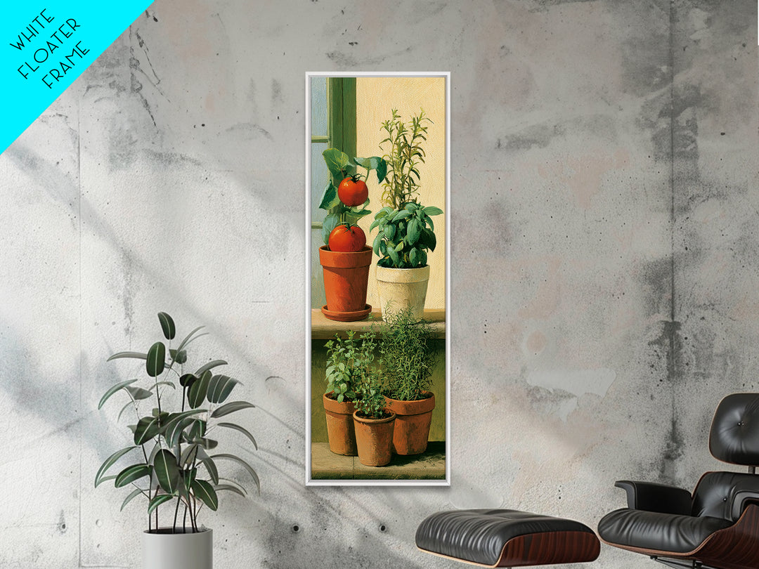 Modern Kitchen Herbs Canvas Print, Dining Room Art, Statement Artwork, Dining Room Decor, Fine Art, Dining, Printable Wall Art, DRA-1x3-93
