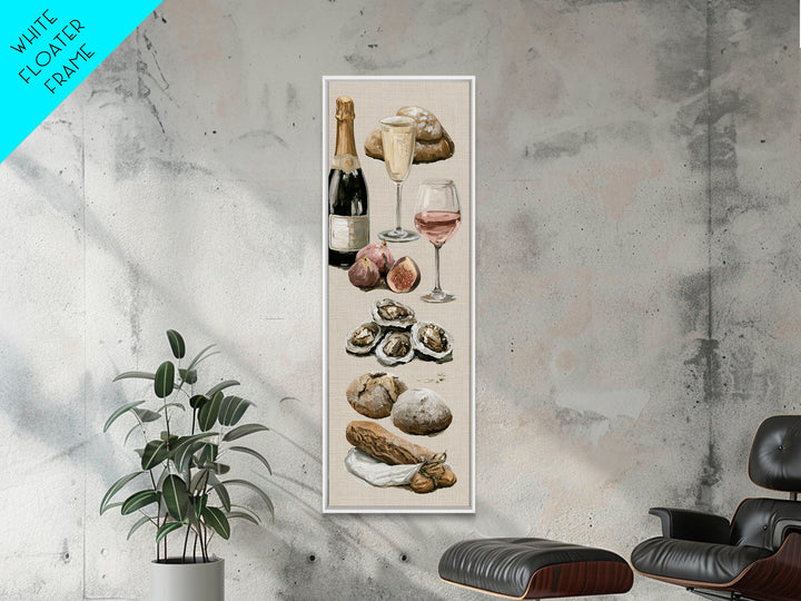 French Bistro Food Illustration Without Text Canvas Print, Dining Room Art, Food Art, Dining Room Decor, Fine Art, Dining, DRA-1x3-94