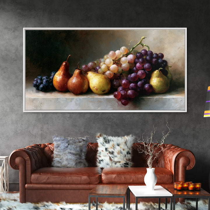 Classical Fruit Still Life Canvas Print, Dining Room Art, Luxury Decor, Dining Room Decor, Oil Painting, Dining, DRA-2x1-21