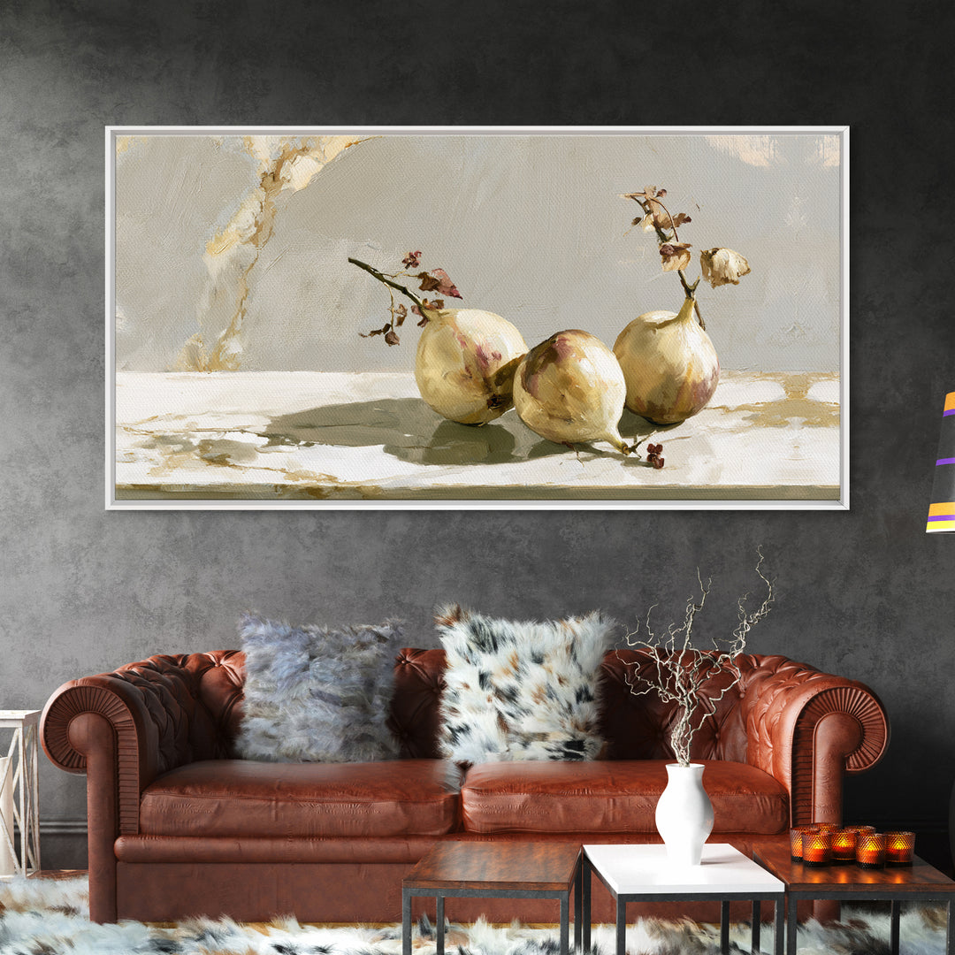 Figs on Marble Framed Canvas Print, Dining Room Art, Fall Decor, Dining Room Decor, Dining, Kitchen Art, Living Room Decor, DRA-2x1-43