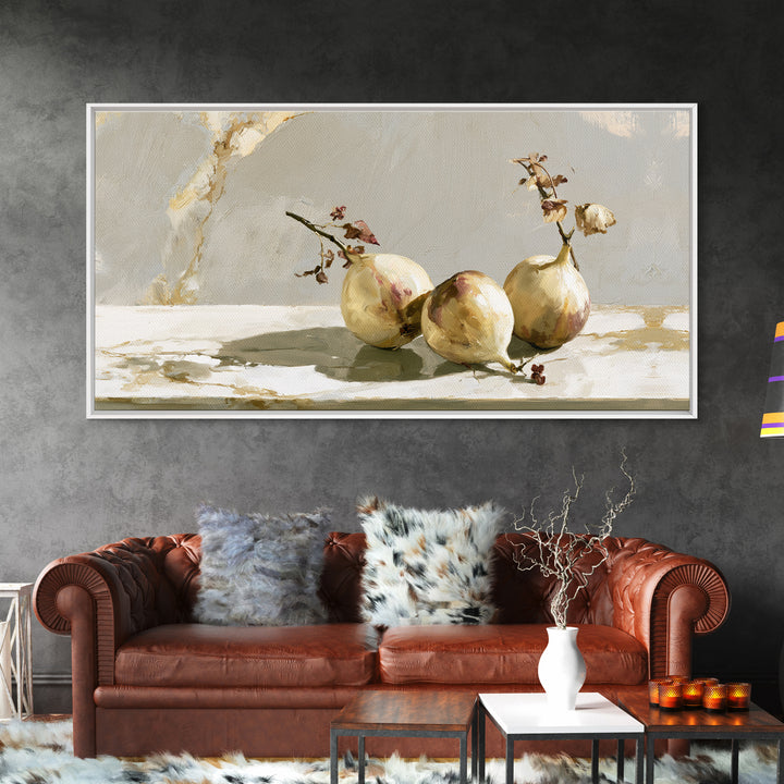 Figs on Marble Framed Canvas Print, Dining Room Art, Fall Decor, Dining Room Decor, Dining, Kitchen Art, Living Room Decor, DRA-2x1-43